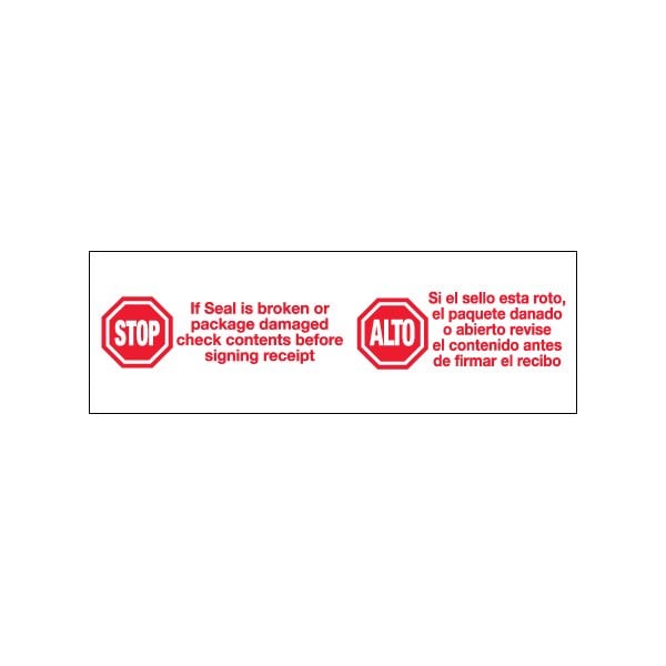 Tape Logic 2'' x 110 yds. - ''Stop / Alto'' Tape Logic Pre-Printed Carton Sealing Tape, 36PK T902P13 - main